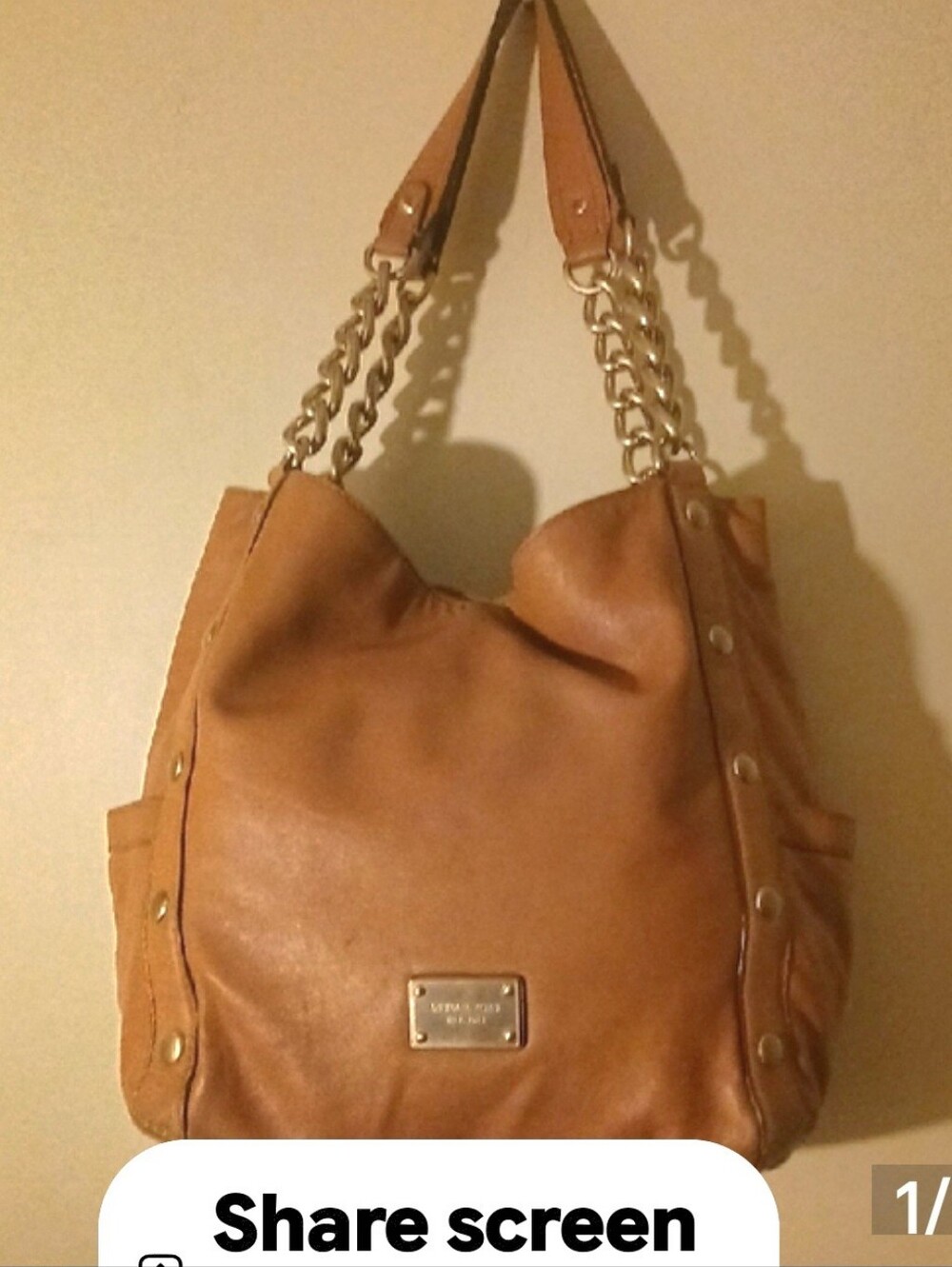 Beautiful!Michael Kors,huge,cognac,leather,bag!